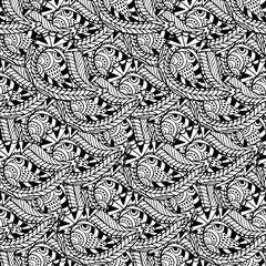 Ornamental seamless pattern. Vector black and white texture. Seamless vector template can be use for wallpaper, pattern fills, textile, fabric, wrapping, surface textures for design