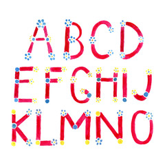 Watercolor alphabet vector