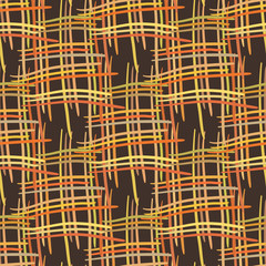 Abstract decorative wooden striped textured basket weaving background. Seamless pattern. Vector.