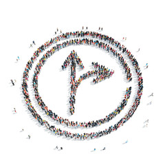 people in the shape of a road sign.