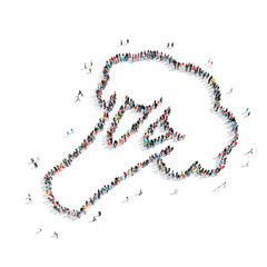 people in the shape of broccoli, vegetables