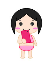 水着少女　笑顔