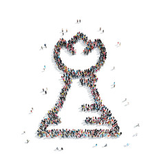 people in the shape of a chess figure