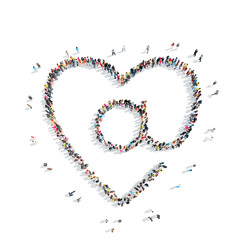 people in the shape of  heart, email .