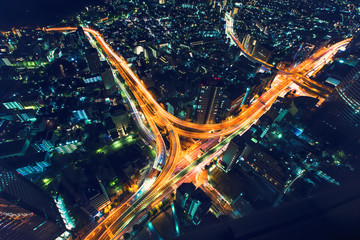 Tokyo highway junction from above
