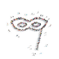 people in the shape of a mask,  masquerade