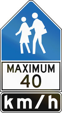 Canadian regulatory road sign - Maximum 40 kmh, old version. This sign is used in Ontario