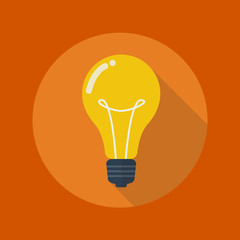 Education Flat Icon. Light Bulb