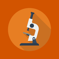 Education Flat Icon. Microscope.