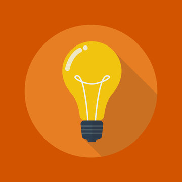 Education Flat Icon. Light Bulb