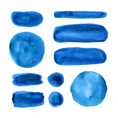 Watercolor spots, isolated. Vector design elements. Brush paint.