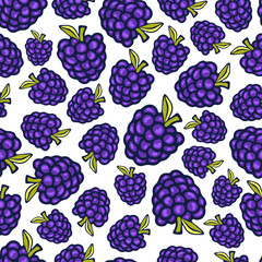 Blackberry seamless pattern. Vector doodle berry design for wallpaper, web page background, wrapping