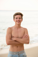 Young man at the beach