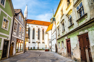 Fototapeta na wymiar Church of Virgin Mary-Jindrichuv Hradec,Bohemia