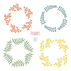 Cure floral frame set.  Vector decoration for banners, greeting and invitation cards, covers, soap package design