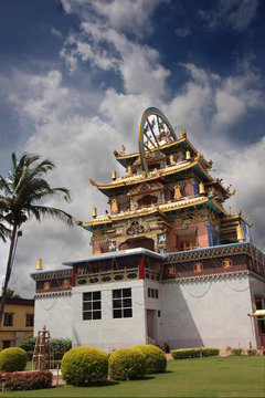 A Golden Temple also known as Tibetian monastery in Coorg Karnataka India