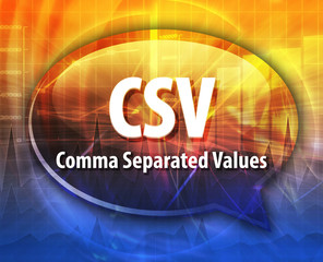 CSV acronym definition speech bubble illustration