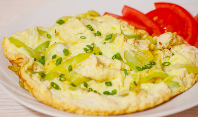 fried omelette with zucchini