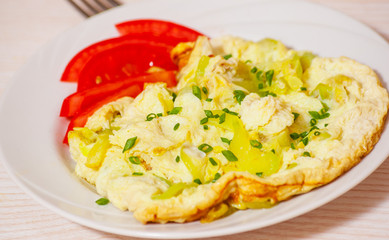 fried omelette with zucchini