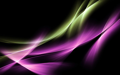 abstract green purple light wave background