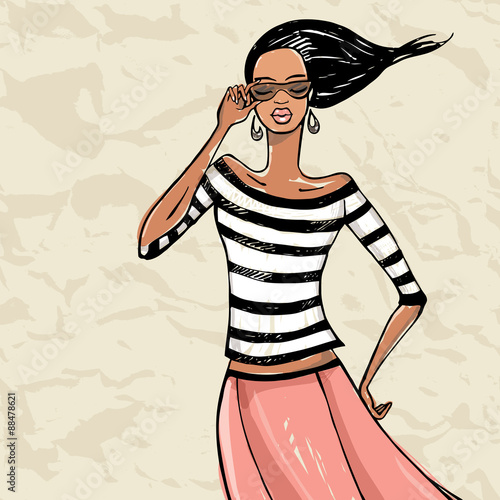 "Beautiful Fashion woman." Stock image and royalty-free vector files on