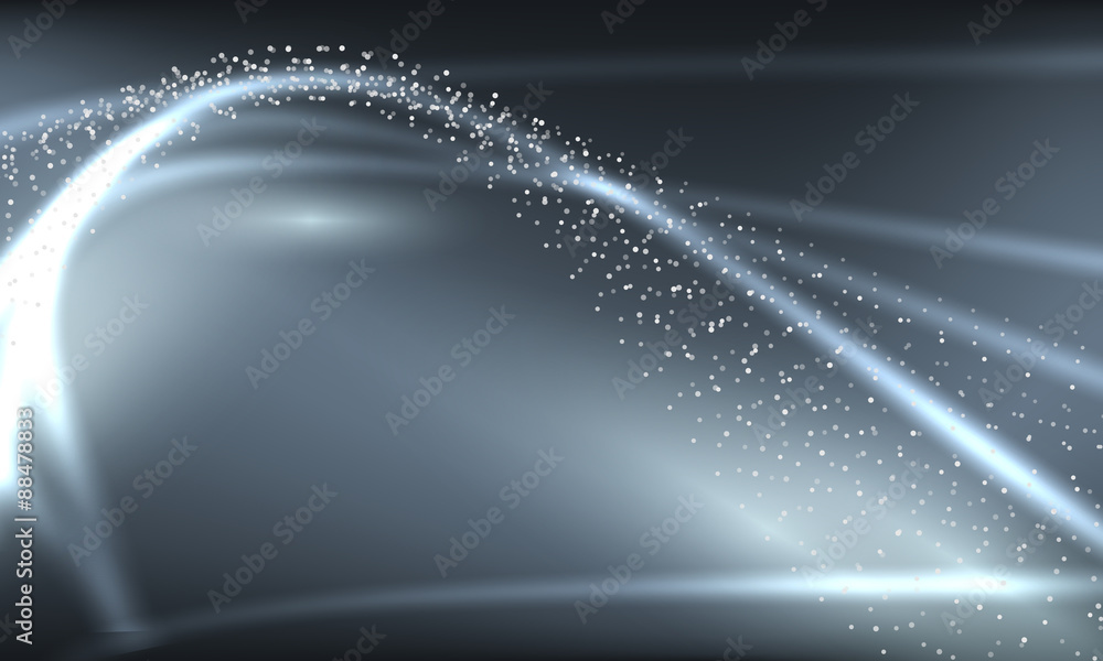 Poster vector abstract background and blue waves and dots