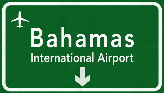 Bahamas Lynden Pindling International Airport Highway Sign 2D Il