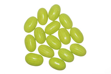 Group of jelly beans on white background