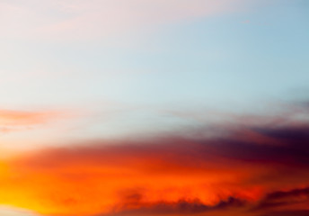 colorful dramatic sky with cloud at sunset