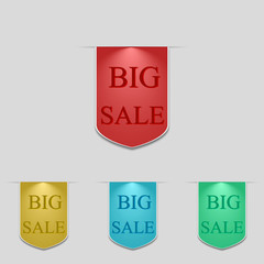 set of tags big sale with shadow