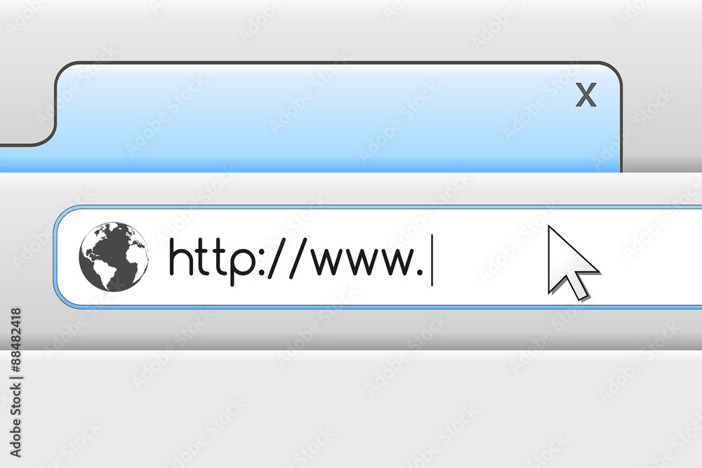 Poster web browser design with address and navigation bar. vector illustration.