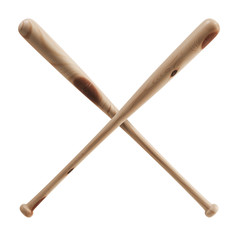Baseball bats made of wood with knots