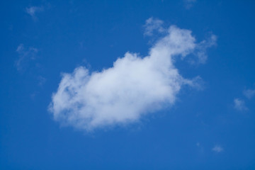 Blue sky with clouds. Sky without birds. Great blue background. Blue heaven. 
