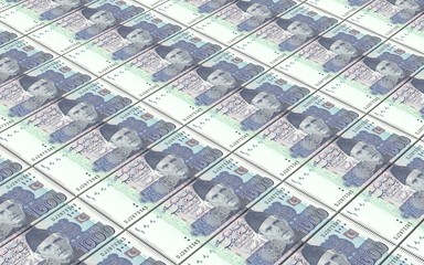 Pakistan rupee bills stacks background.