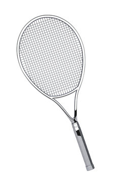 Silver Closeup Tennis Racket