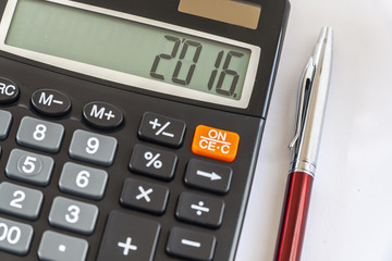 2016 Year on Calculator And The Pen