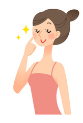 美容　肌　指差し