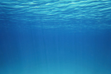 Blue underwater surface and ripples natural scene