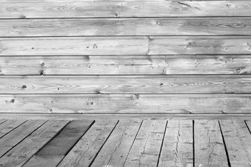 Room with a wooden wall and floor