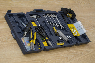 set of tools on the white background