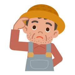 考える農家のおじさん