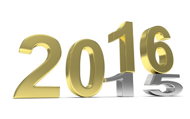 2015-2016 change new year 2016 isolated