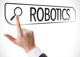 Robotics written in search bar on virtual screen