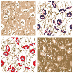 Floral poppy motif pattern