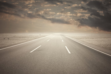 Fototapeta premium Long Asphalt Road