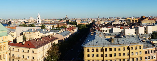 Saint Petersburg center aerial view