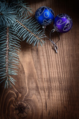 christmas copyspace composition fir tree branch and balls