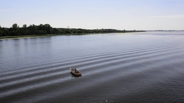 Fishing on Zalew Zegrzynski lake in Poland
