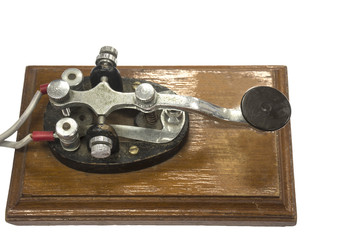 Isolated old morse key telegraph © tantawat
