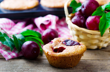 homemade plum muffins